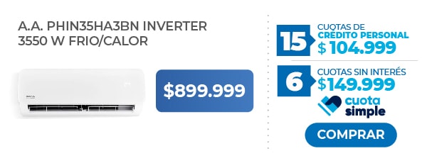 Aire Acondicionado PHIN35HA3BN INVERTER 3550W